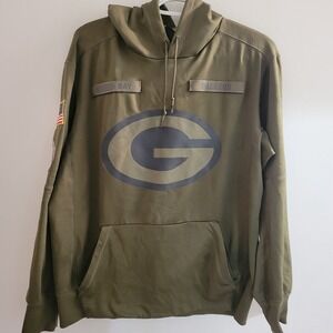 Nike On Field Green Bay Packers Hoodie Men's Size Medium Salute To Service